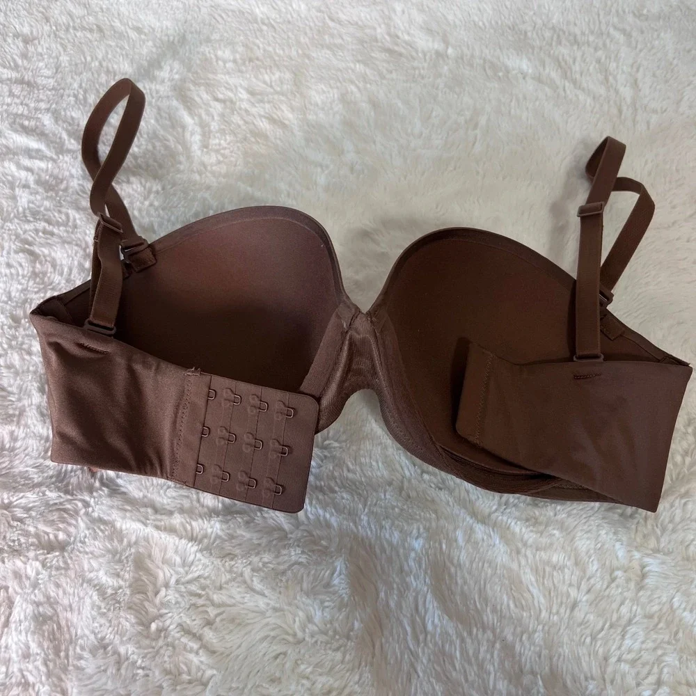 SKIMS Women's Ultimate Push-Up‎ Strapless Bra Jasper Brown 32DD BA-BAN-3208 NWT